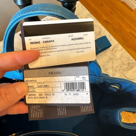 Prada Canapa Blue Medium Size - Picture 4 of 14